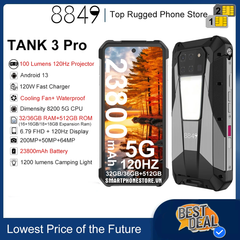 Unihertz Tank 3 Pro (8849) - 5G IP68/69K có máy chiếu 100Lumens pin23800mAh Ram32GB Rom512GB Cam200/50MP