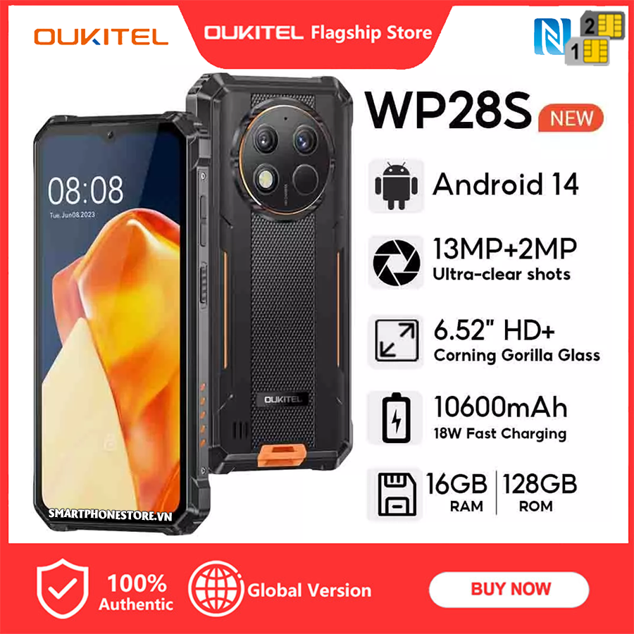 Oukitel WP28s - Chính hãng nguyên Seal Giá TỐT + KM hấp dẫn - LH: 09175.09195