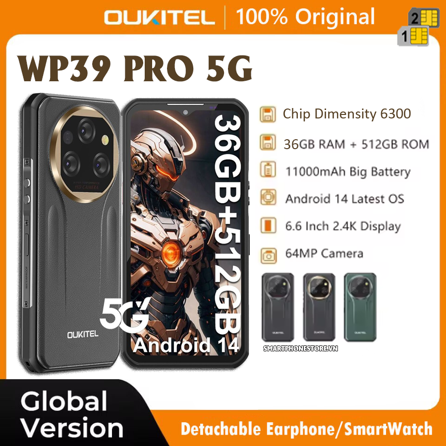 Oukitel WP39 Pro (5G) - Chính hãng nguyên Seal GIÁ TỐT + Khuyến mãi hấp dẫn - 09175.09195
