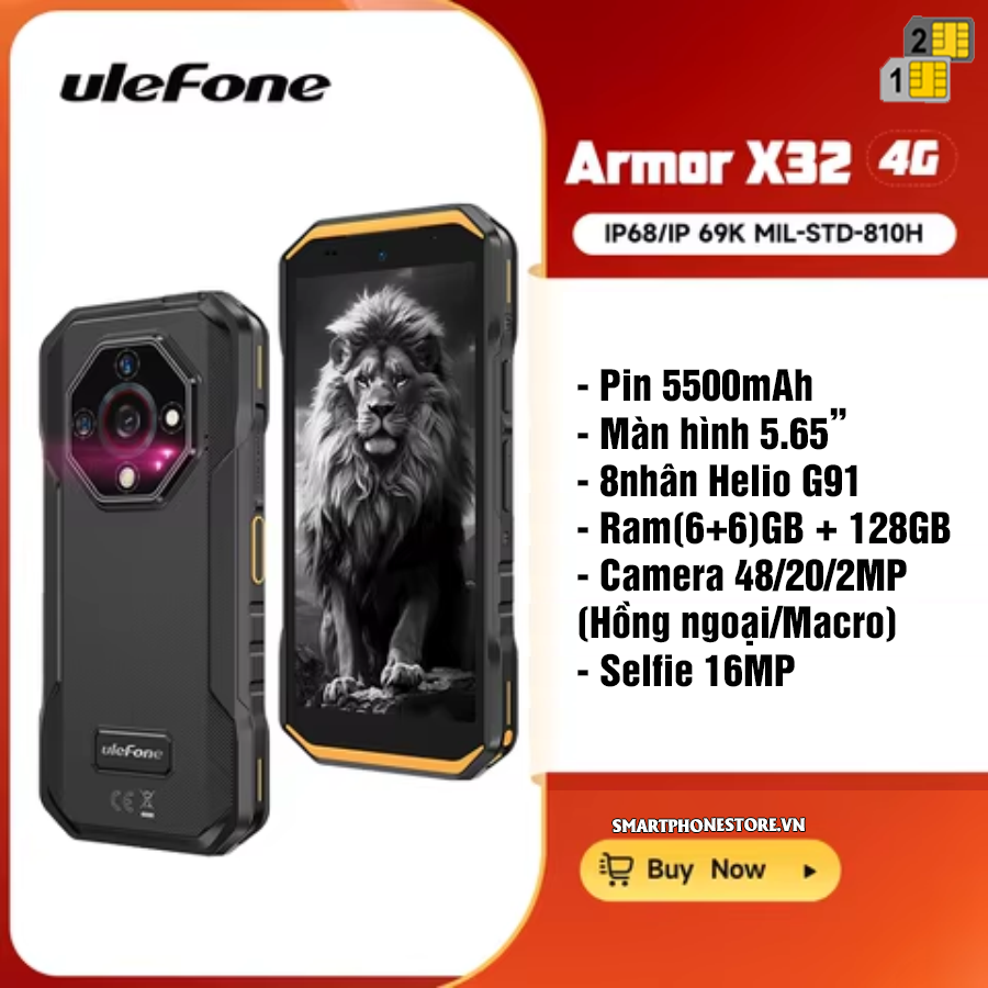 Ulefone Armor X32 - Chính hãng nguyên Seal Giá Tốt Khuyến Mãi Hấp Dẫn - 09175.09195