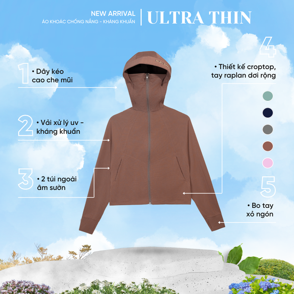 Áo khoác nữ UV, chống nắng và kháng khuẩn Gavani Hoz Ultra-Thin