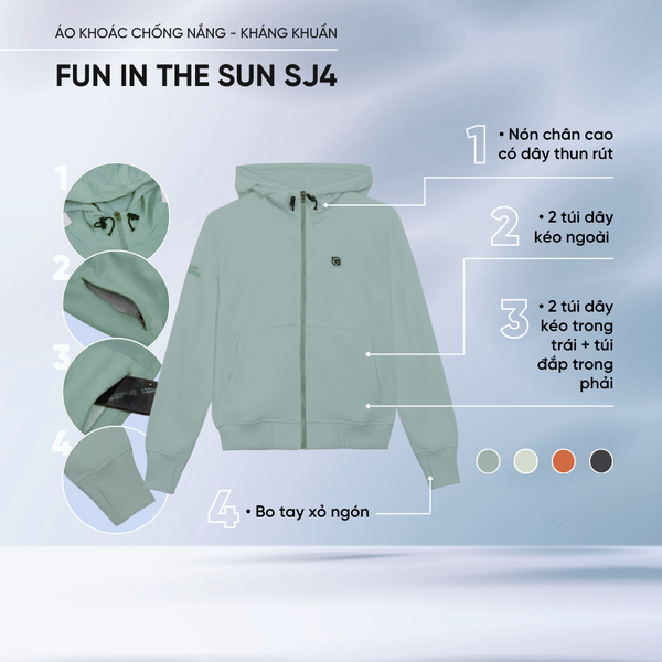 Áo khoác nam chống nắng và kháng khuẩn _ hoz Fun in the Sun SJ4