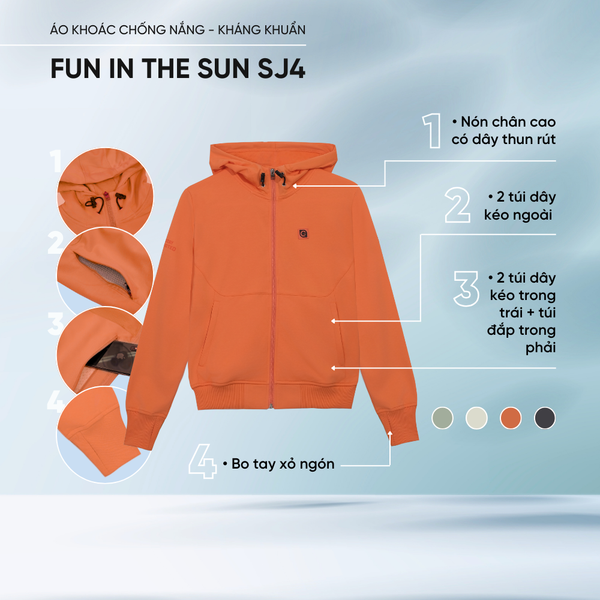 Áo khoác nữ chống nắng và kháng khuẩn _ hoz Fun in the Sun SJ4