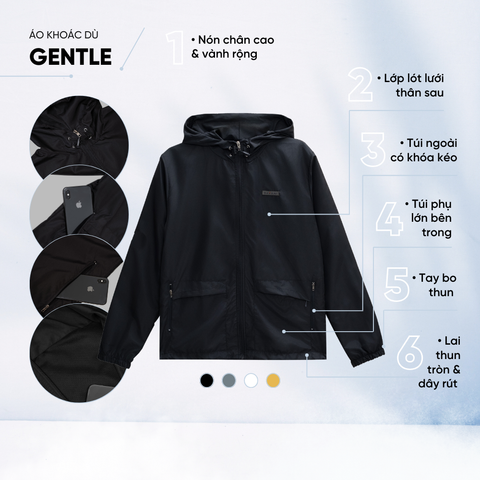 Áo khoác dù nam, áo khoác gió nam 2 lớp _ Gavani hoz Gentle