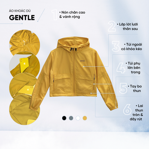 Áo khoác dù nữ, áo khoác gió 2 lớp _ Gavani hoz Gentle