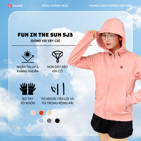 Áo khoác nữ chống nắng và kháng khuẩn _ hoz Fun in the Sun - SJ3