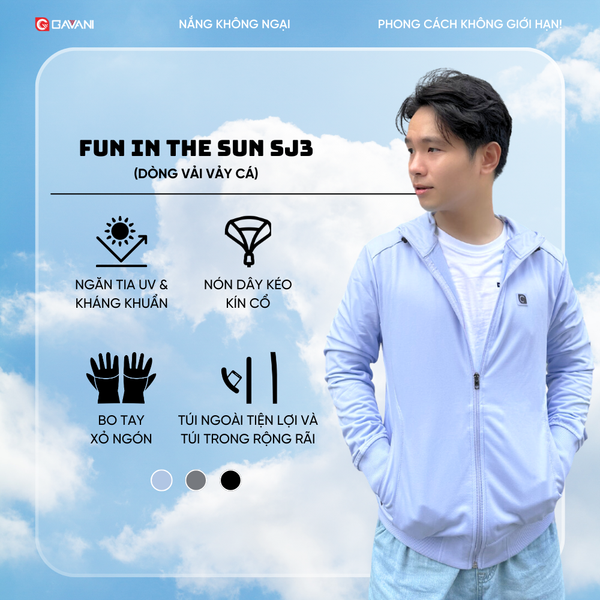 Áo khoác nam chống nắng và kháng khuẩn _ hoz Fun in the Sun - SJ3