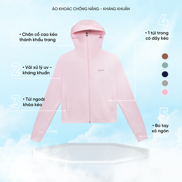Áo khoác nữ UV, chống nắng và kháng khuẩn Gavani HOZ SUN SAFETY 2