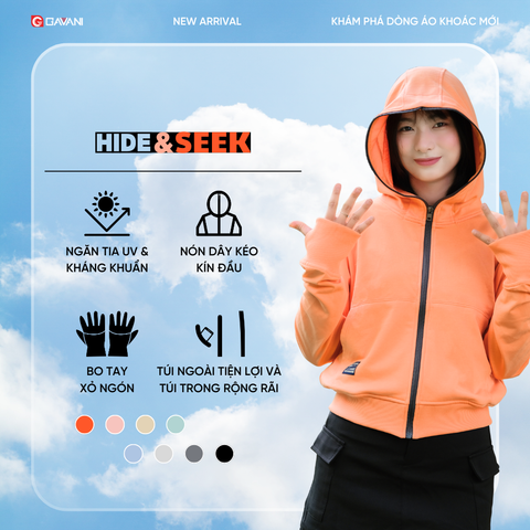 Áo khoác nữ chống nắng và kháng khuẩn Gavani Hoz Hide-and-Seek