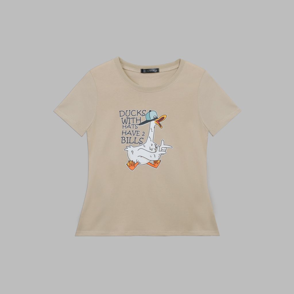 Áo thun nữ ngắn tay form basic Gavani akh Duck