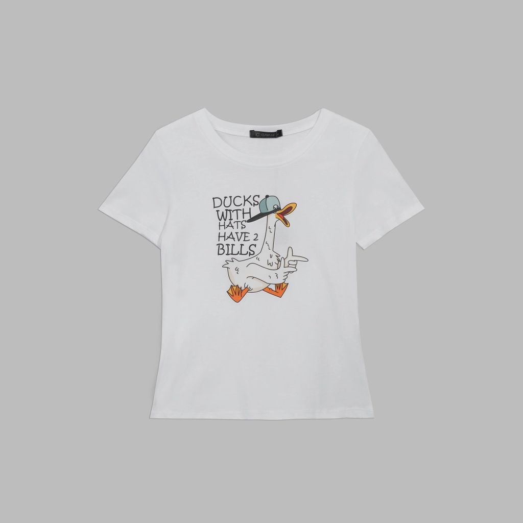 Áo thun nữ ngắn tay form basic Gavani akh Duck