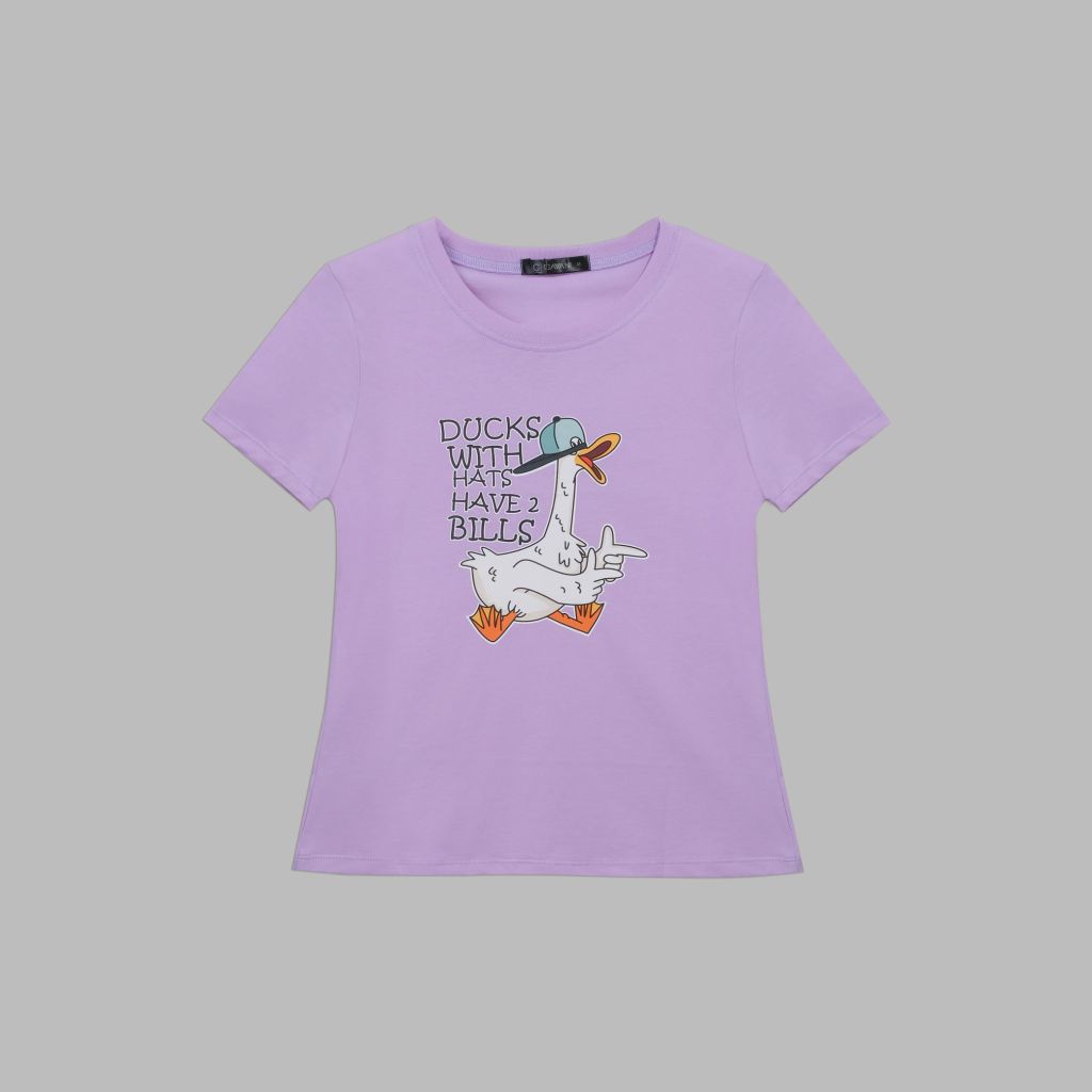 Áo thun nữ ngắn tay form basic Gavani akh Duck