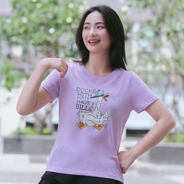Áo thun nữ ngắn tay form basic Gavani akh Duck