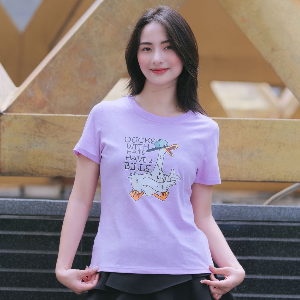 Áo thun nữ ngắn tay form basic Gavani akh Duck