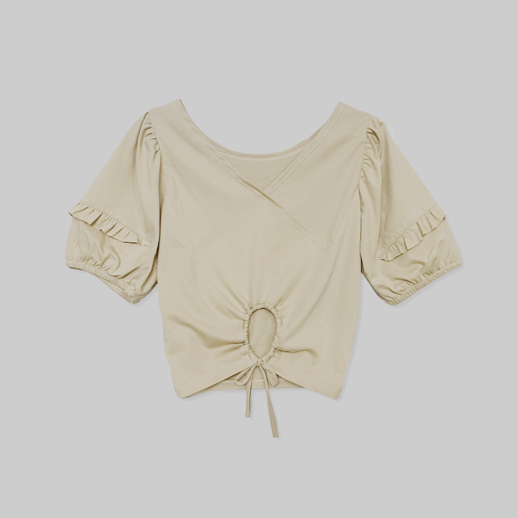 Áo thun nữ thiết kế kiểu cách điệu croptop _ Gavani akh Puff Sleeve W1
