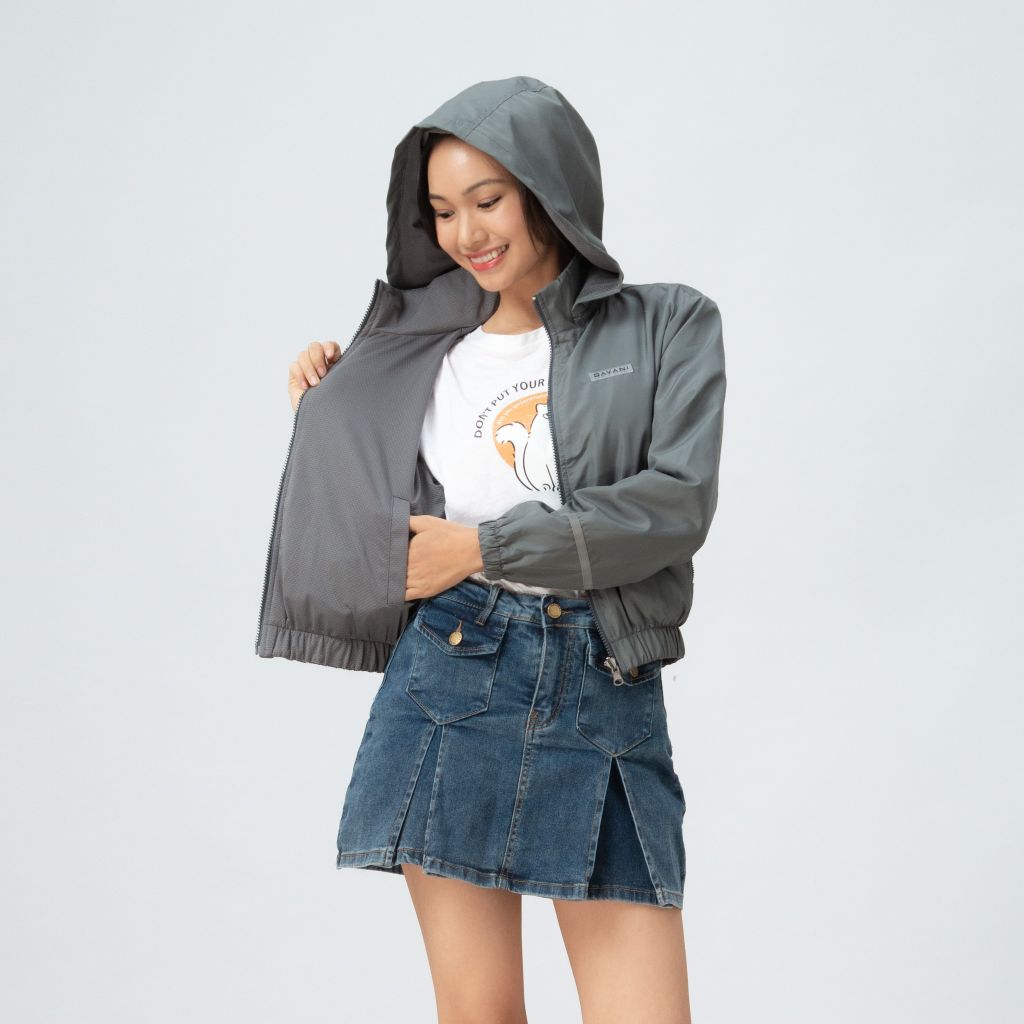 Áo khoác nữ croptop 2 lớp kháng khuẩn, chống nắng Gavani hoz sun, rain in life 4