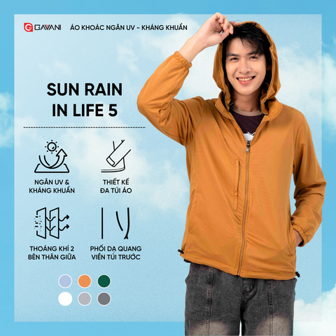 Áo khoác nam ngăn UV và kháng khuẩn _ Gavani hoz sun, rain in life 5