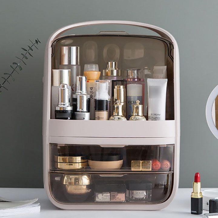 Kệ đựng Mỹ Phẩm 2 Ngăn Thong Minh Co Kệ Tren Va Nắp đậy Cao Cấp Nicesh Shop Thời Trang Nice