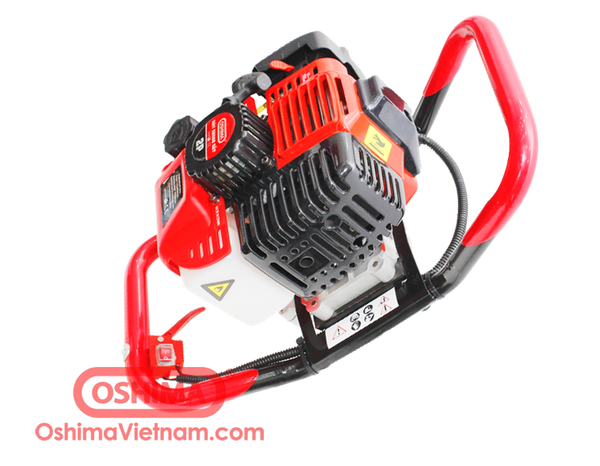 Máy khoan đất khoan lỗ trồng cây, Khoan Đất Oshima 2P động cơ xăng 2 thì tặng kèm mũi khoan 100mm