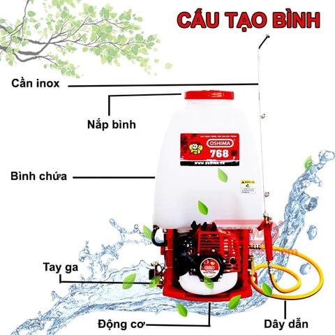 Bình xịt động cơ xăng OSHIMA 768 - L