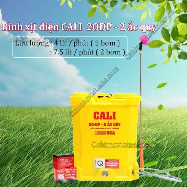 Bình xịt điện phun thuốc trừ sâu Cali 20DP ( Tặng kèm gói thuốc diệt côn trùng )