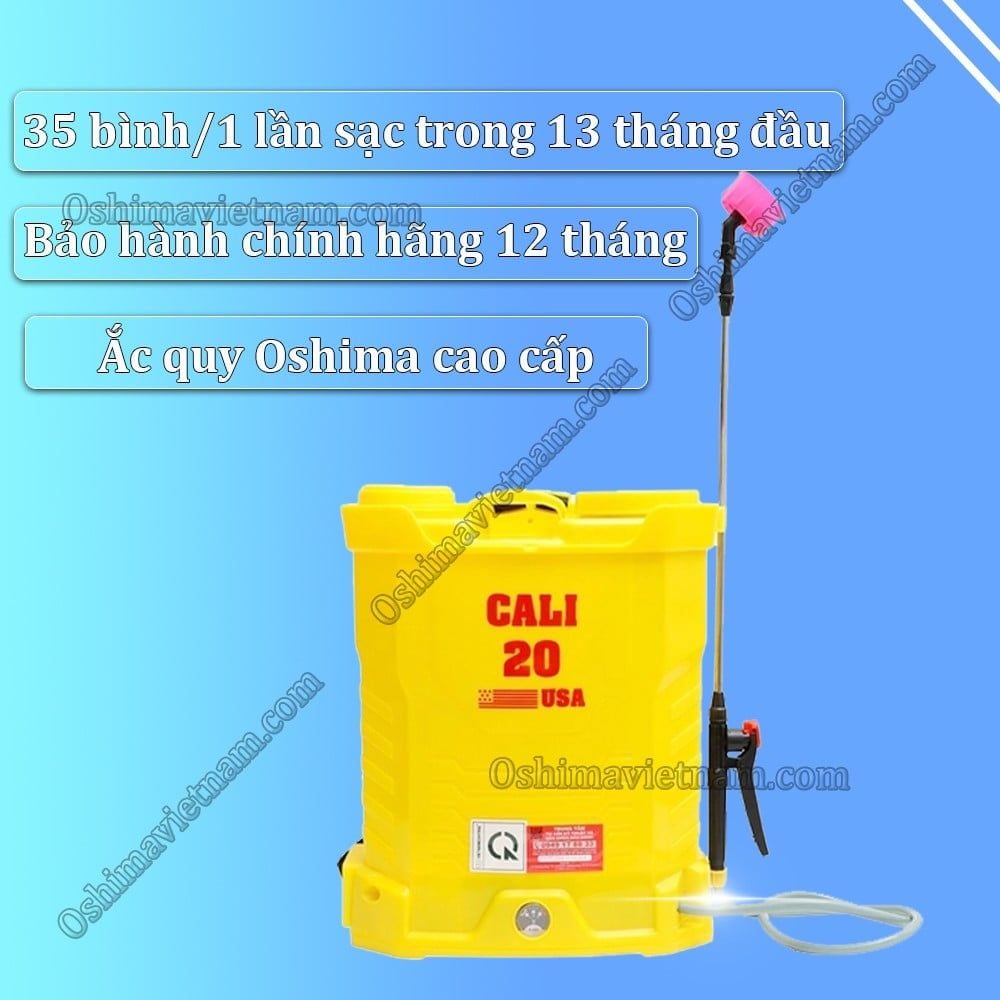 Bình xịt điện phun thuốc Cali 20L ( Tặng kèm gói thuốc diệt côn trùng )
