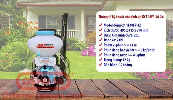 Bình xịt xạ phân KCT 3WF-3A-26