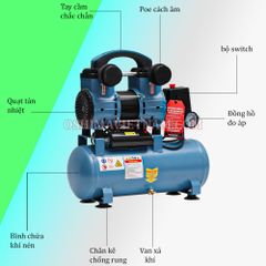 Máy nén khí không dầu Mitsukaisho 12-1.5 1.5HP Xanh dương Điện 1 pha