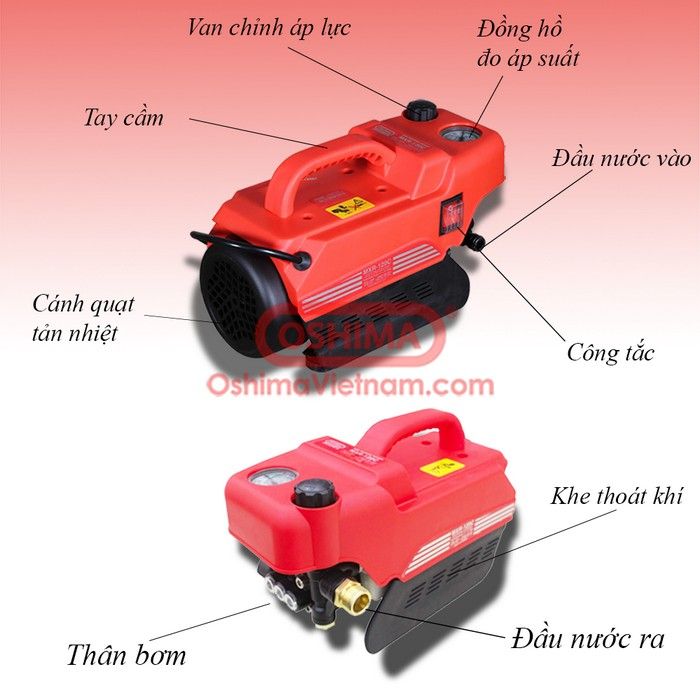 Máy rửa xe gia đình Oshima OS 120C  1.8KW