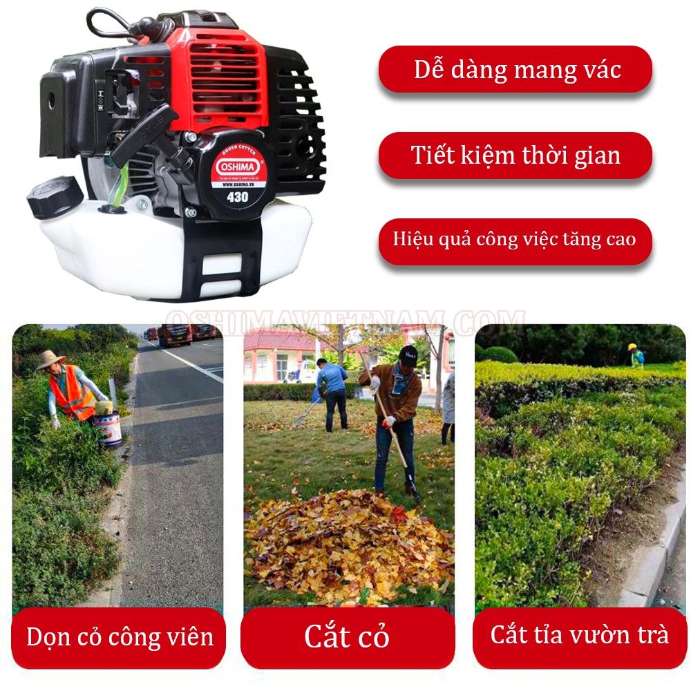 Máy cắt cỏ, phát cỏ Oshima 430 bạc
