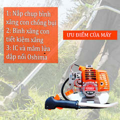 Máy cắt cỏ, phát cỏ OSHIMA CX 330 2 thì đeo vai