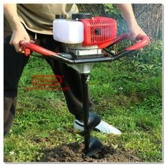 Máy khoan đất khoan lỗ trồng cây Oshima 2P đỏ tặng kèm mũi khoan đất 150mm