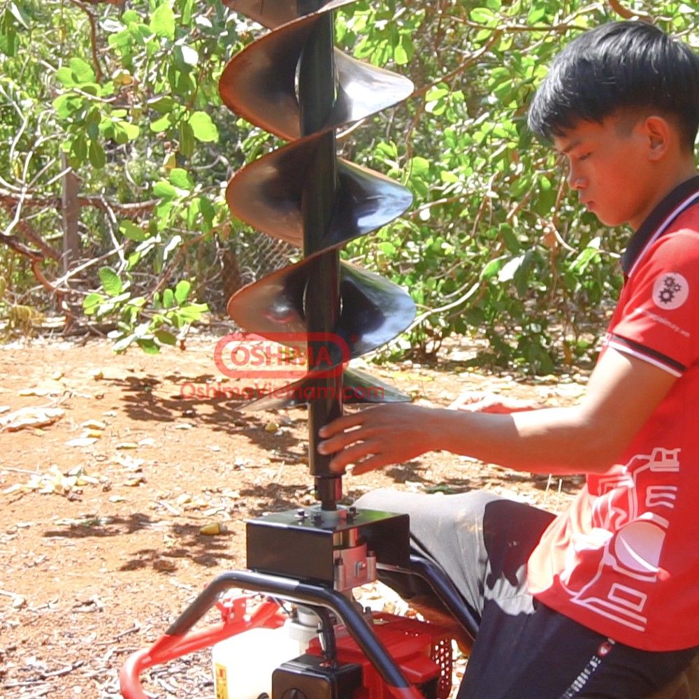 Máy khoan đất khoan lỗ trồng cây Oshima 2PS tặng kèm mũi khoan đất 100mm