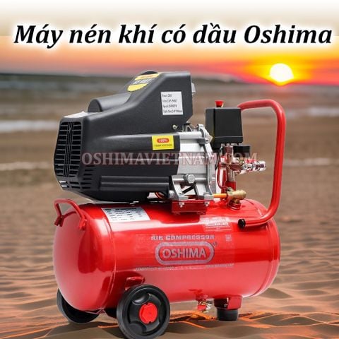 Máy nén khí có dầu Oshima 30 2.0HP Đỏ Điện 1 pha