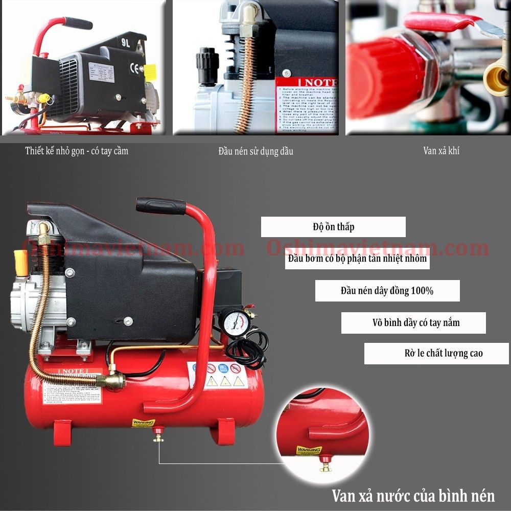 Máy nén khí Oshima 9L có dầu