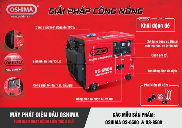 MÁY PHÁT ĐIỆN OSHIMA OS 8500