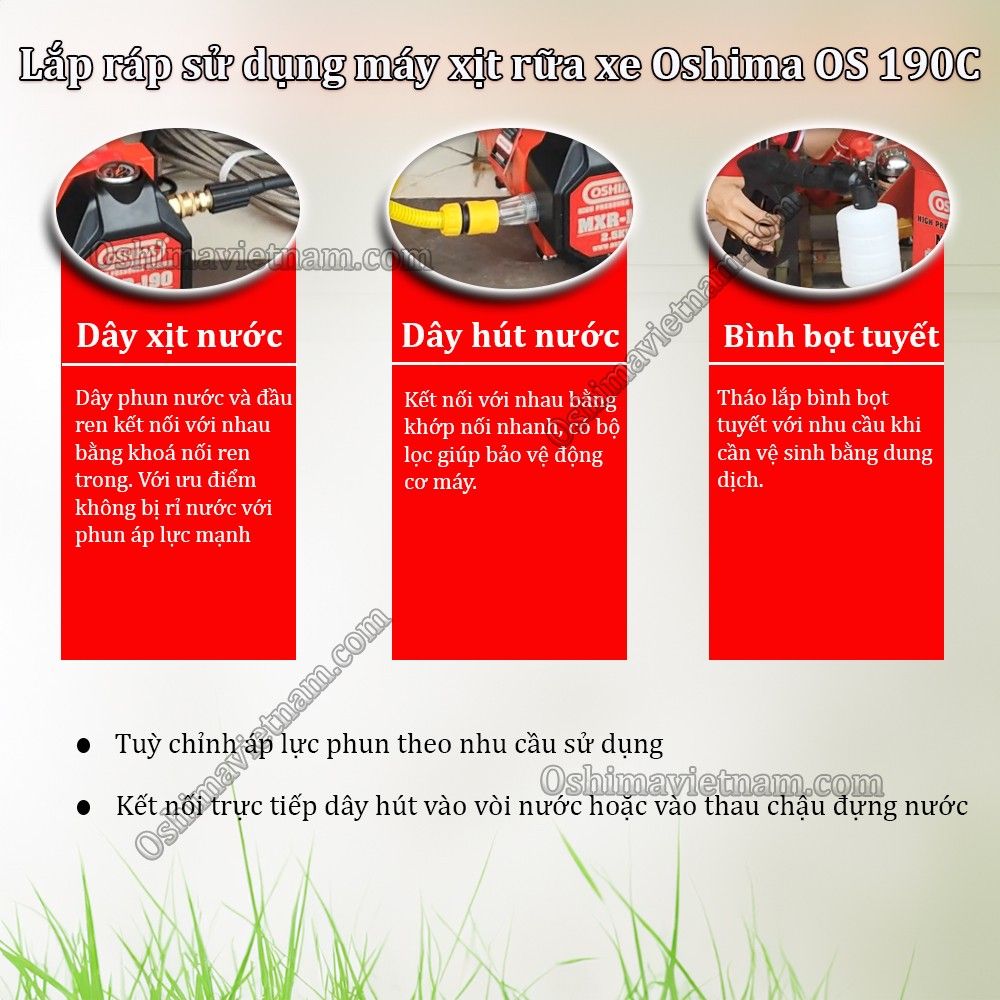 Máy rửa xe gia đình Oshima MXR 190 C