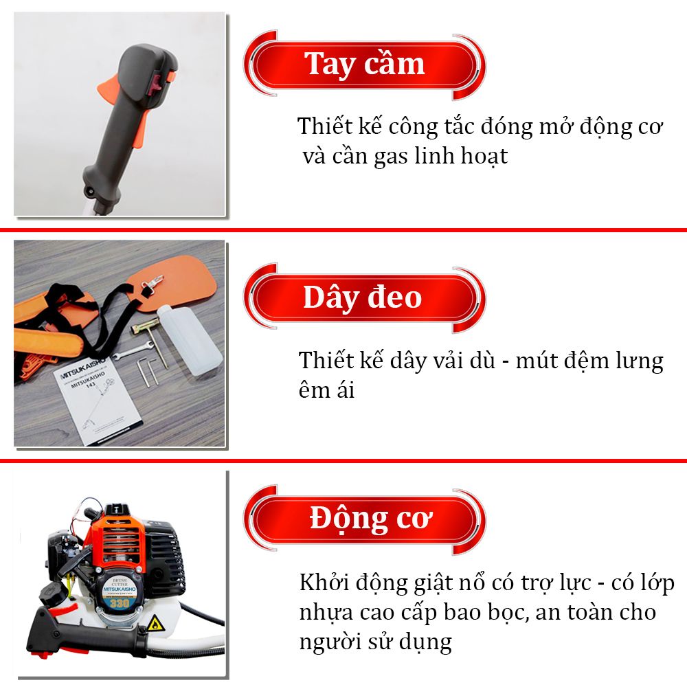 Máy cắt cỏ Mitsukaisho 330 cần rời chết