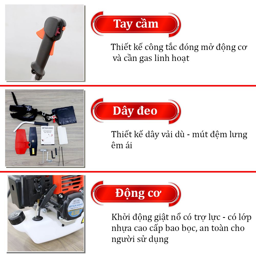 Máy cắt cỏ Mitsukaisho 430 cần rời chết