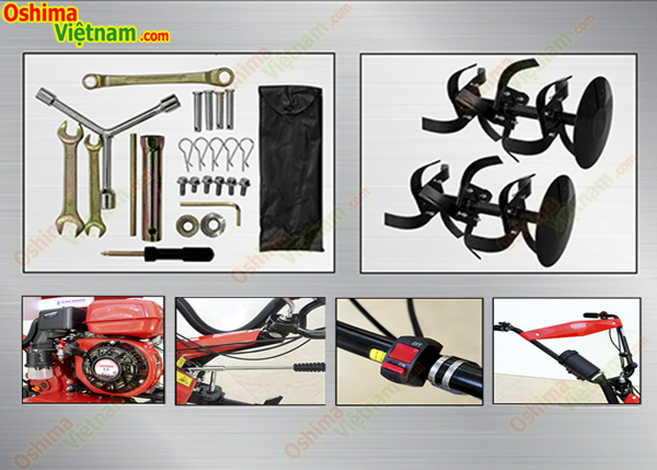 Máy xới đất Oshima XDX-C 7.0HP Đỏ 4 thì