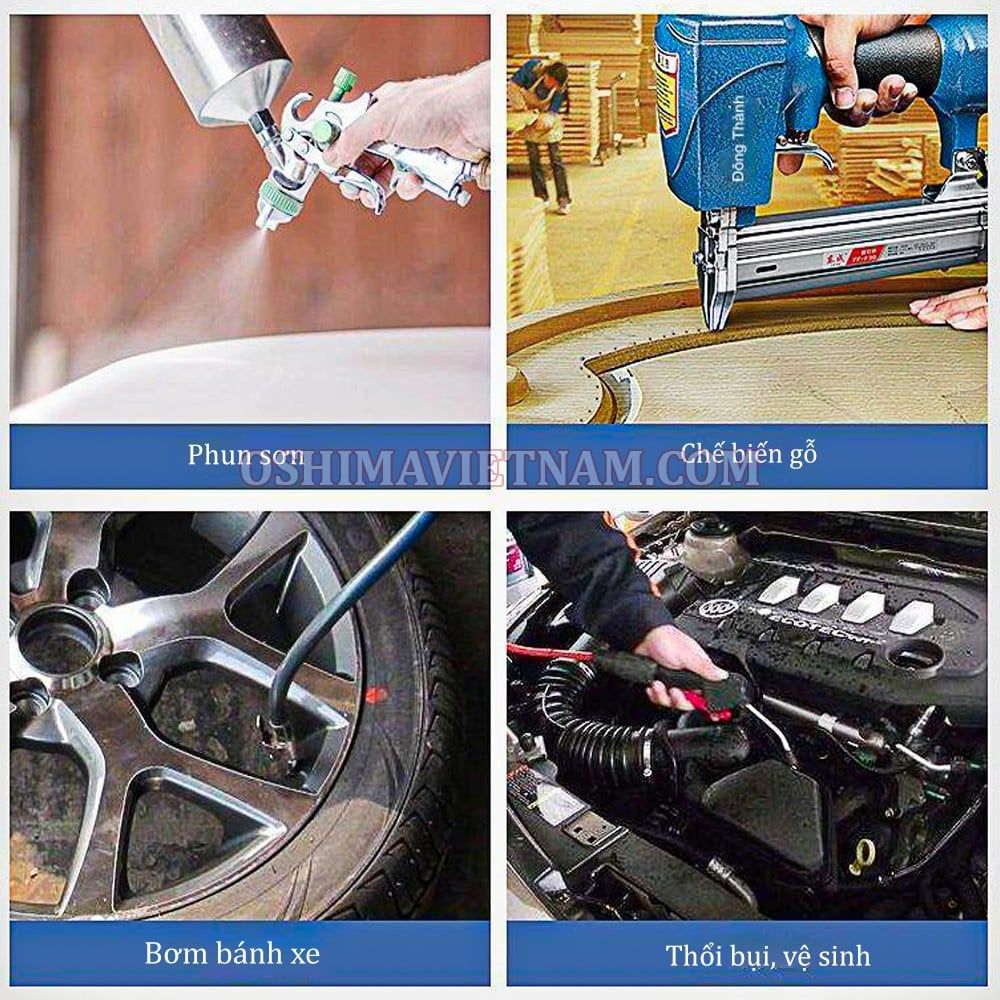 Máy nén khí có dầu Oshima 30 2.0HP Đỏ Điện 1 pha