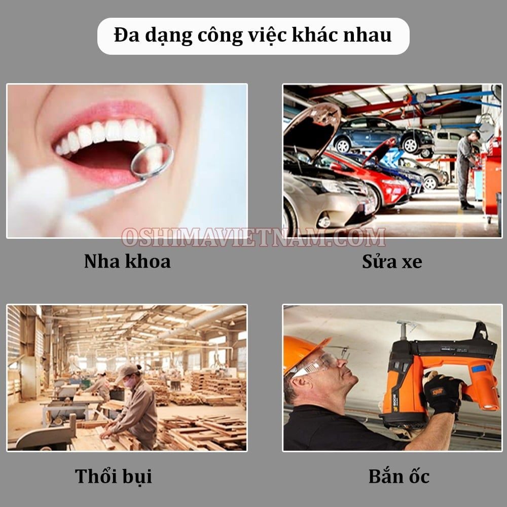 Máy nén khí không dầu Oshima 12 1.5HP Đỏ Điện 1 pha