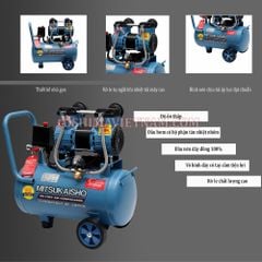Máy nén khí không dầu Mitsukaisho 24 2.0HP Xanh dương Điện 1 pha