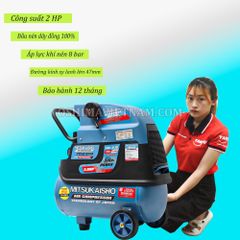 Máy nén khí Mitsukaisho 30 2.0HP Xanh đậm Điện 1 pha