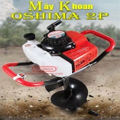 Máy khoan đất khoan lỗ trồng cây Oshima 2P đỏ tặng kèm mũi khoan đất 150mm
