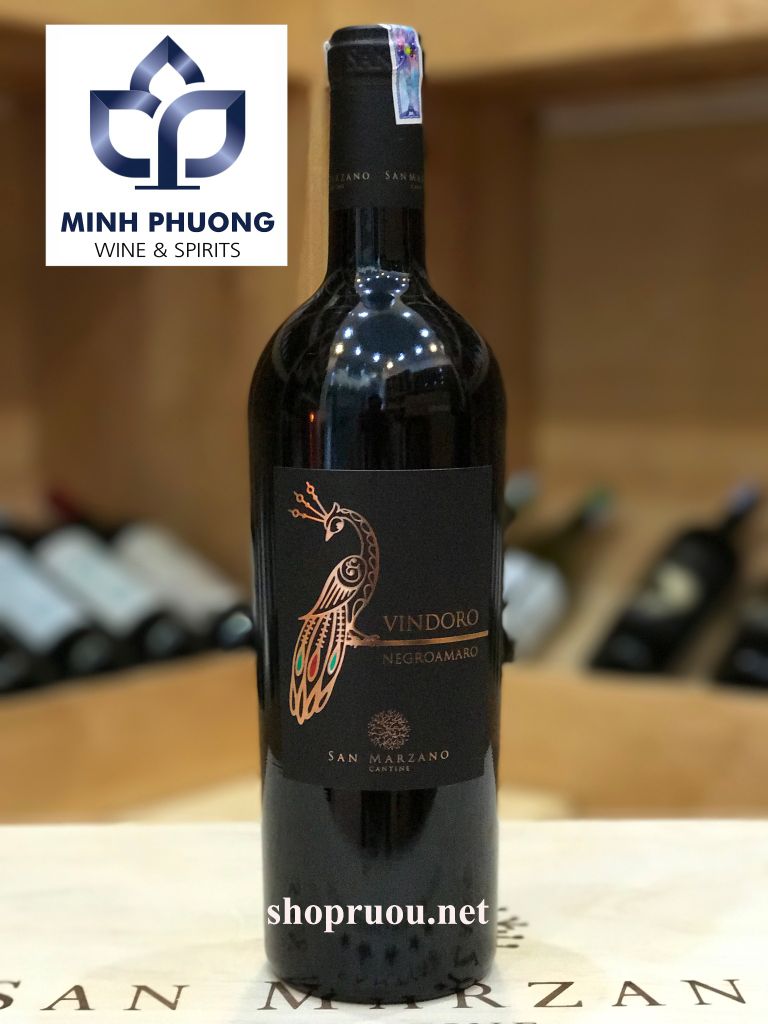 Rượu Vang Ý Vindoro Negroamaro - Vang Con Công Cao Cấp