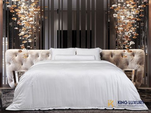 Bộ chăn ga Nature Home Tencel Cotton Anh Đào Trắng