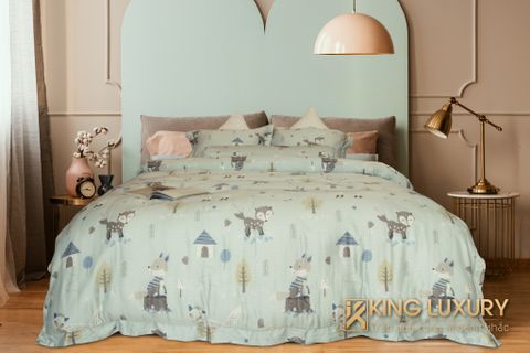 Bộ chăn ga Katakura Tencel Cáo Đáng Yêu