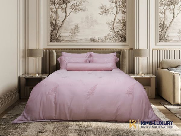 Bộ chăn ga Nature Home Tencel Dương Xỉ Hồng