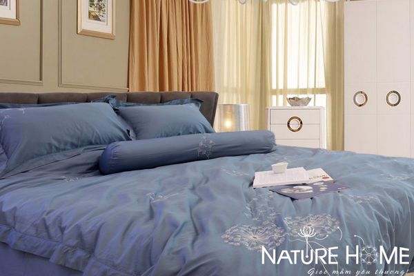 Bộ chăn ga Nature Home Tencel Bồ Công Anh Xanh  - Hè